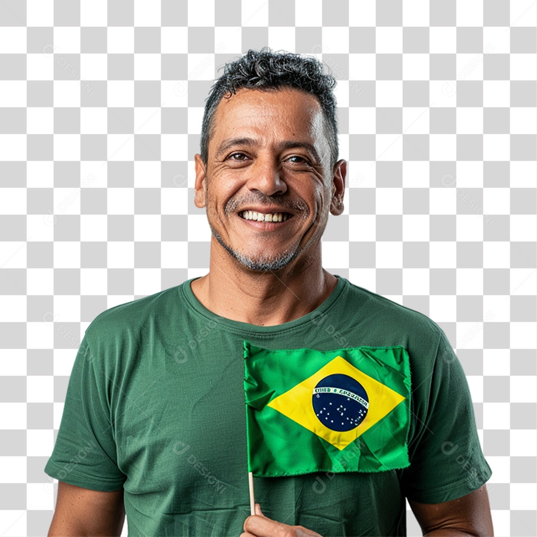 Homem Cores do Brasil Bandeira PNG Transparente