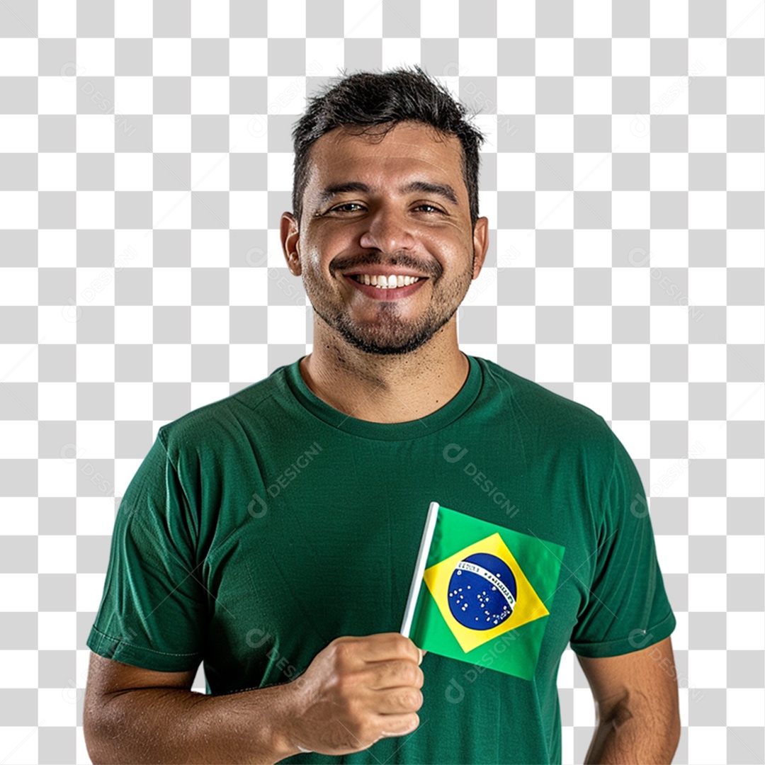 Homem Cores do Brasil Bandeira PNG Transparente