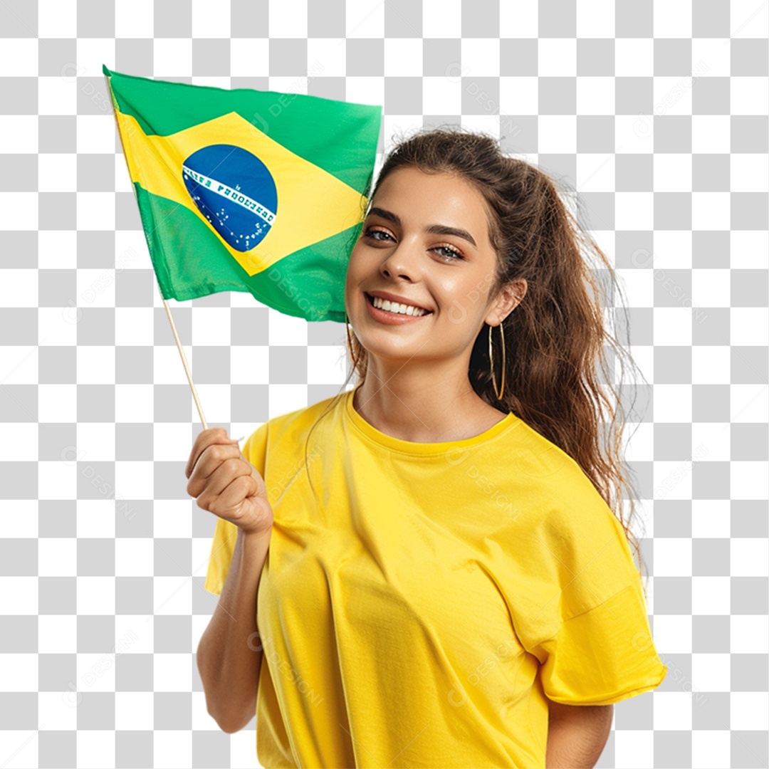 Mulher Roupa Cores da Bandeira do Brasil PNG Transparente