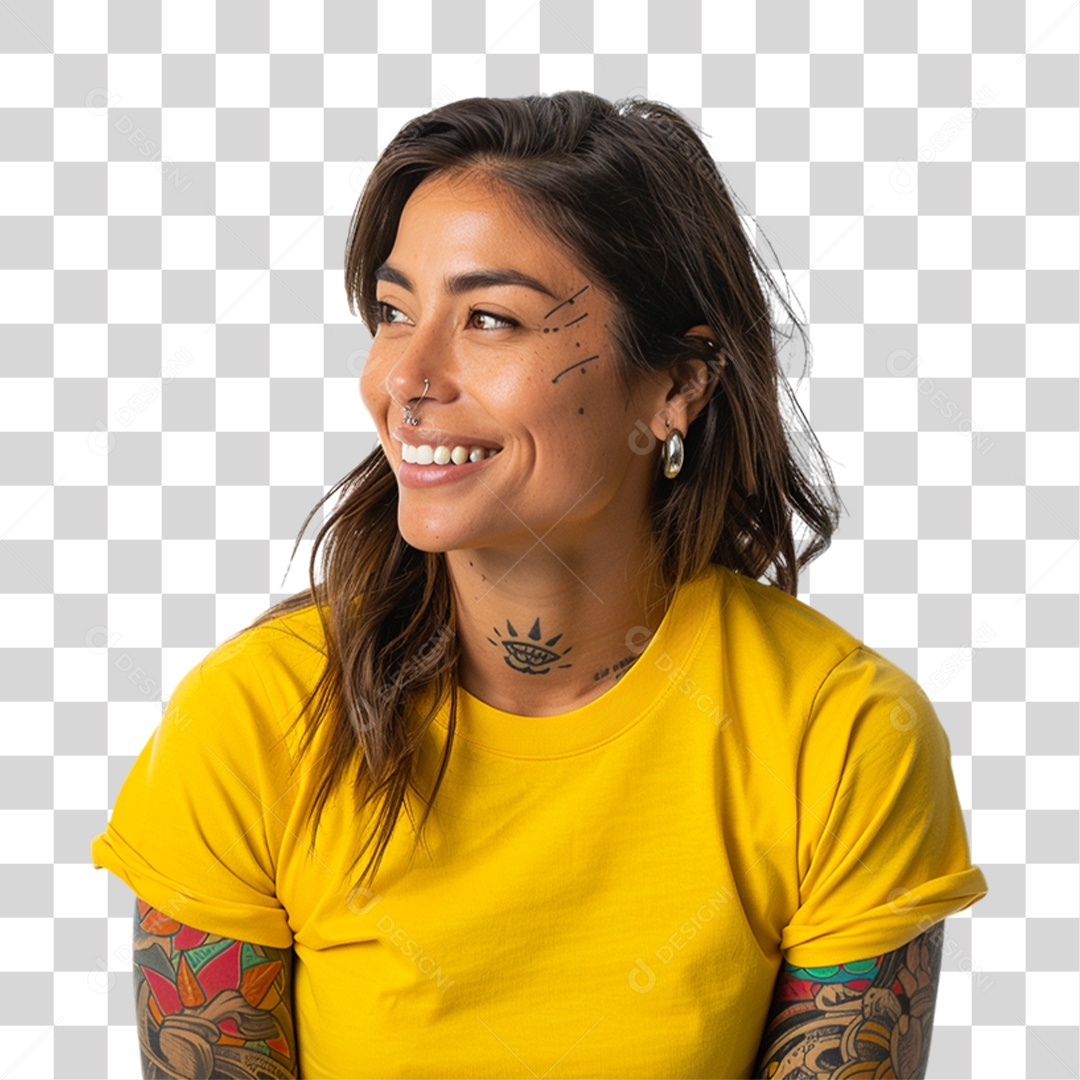 Mulher Roupa Cores da Bandeira do Brasil PNG Transparente