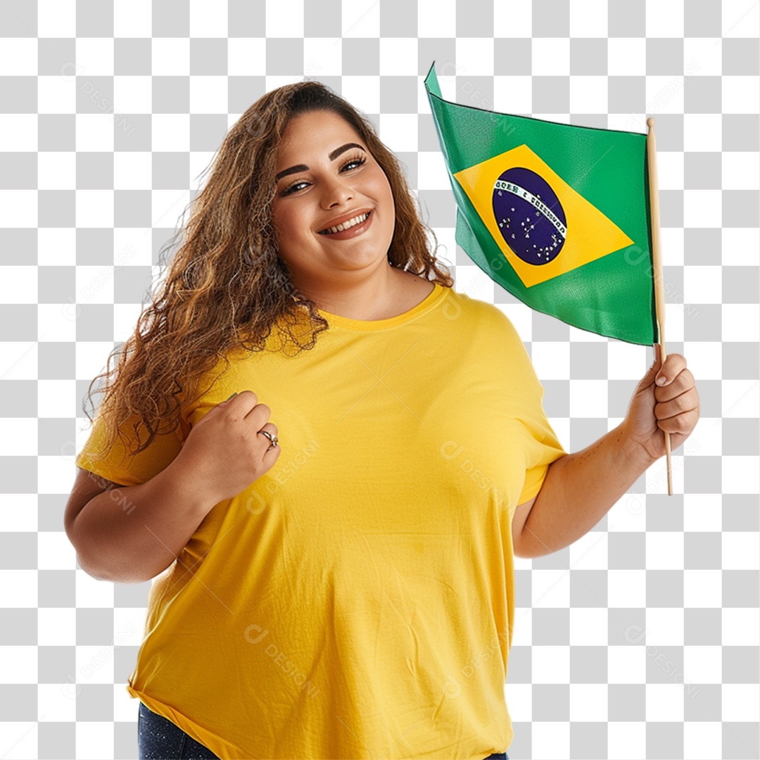 Mulher Roupa Cores da Bandeira do Brasil PNG Transparente