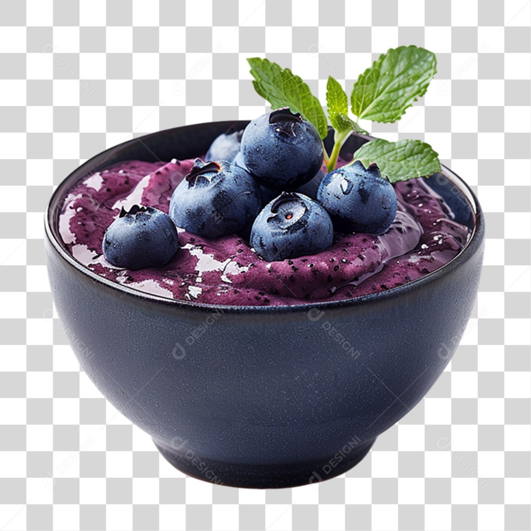 Pote de Açaí com Frutas PNG Transparente