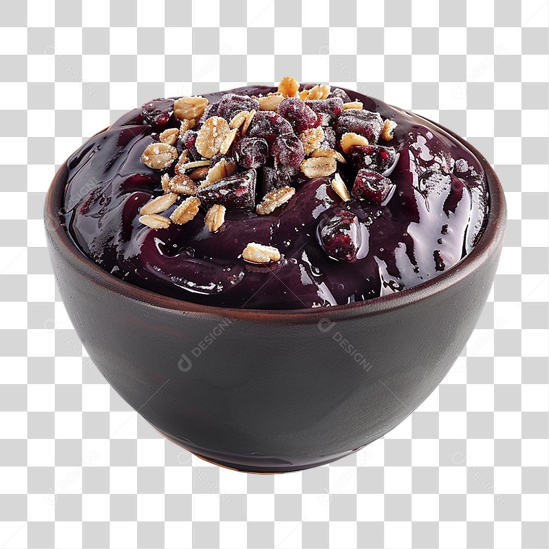 Pote de Açaí com Frutas PNG Transparente
