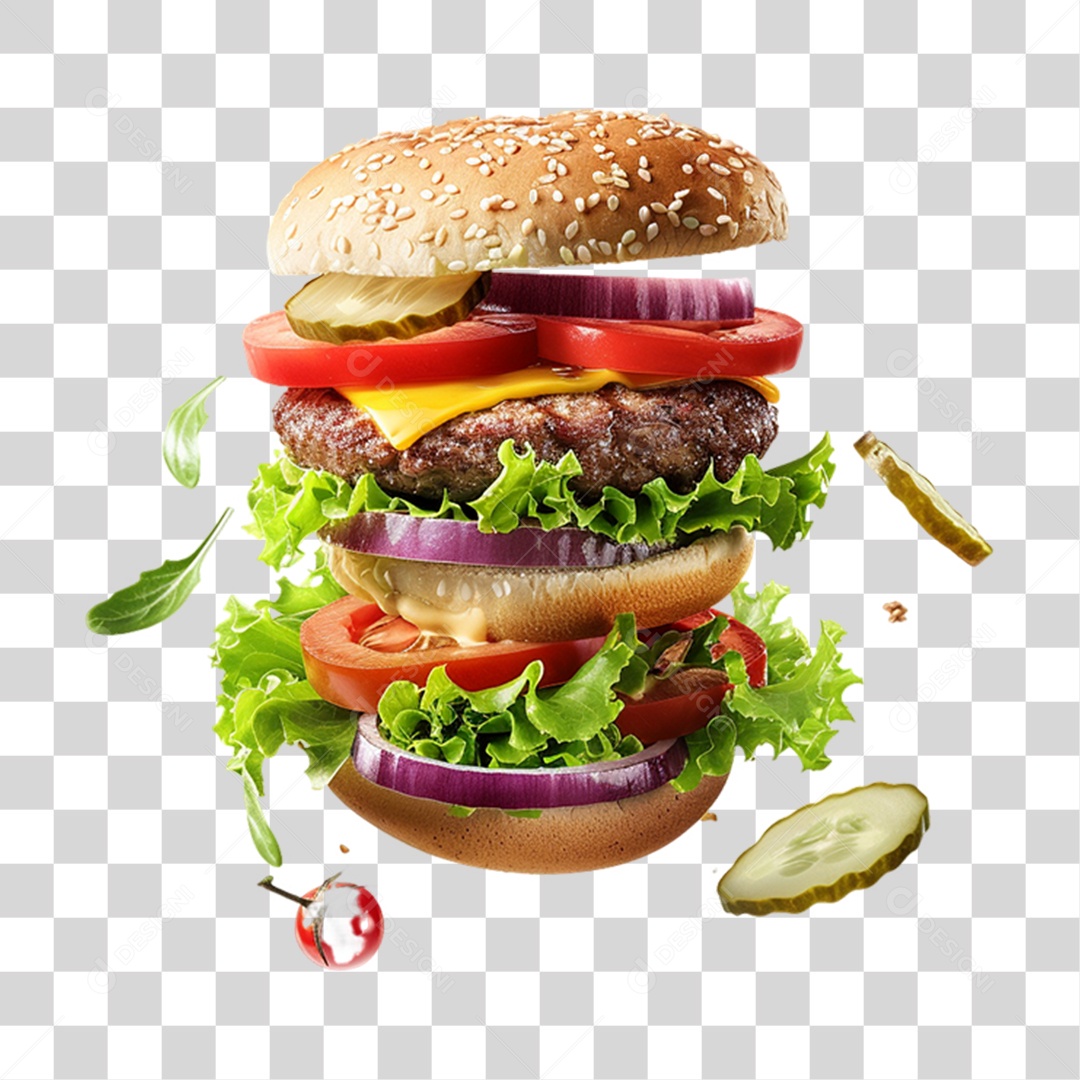 Elemento 3D Comidas Lanches PNG Transparente