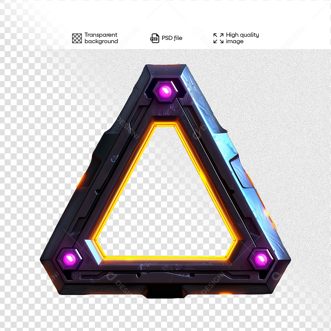 Elemento 3D de Ferro com Luz para Composição PSD