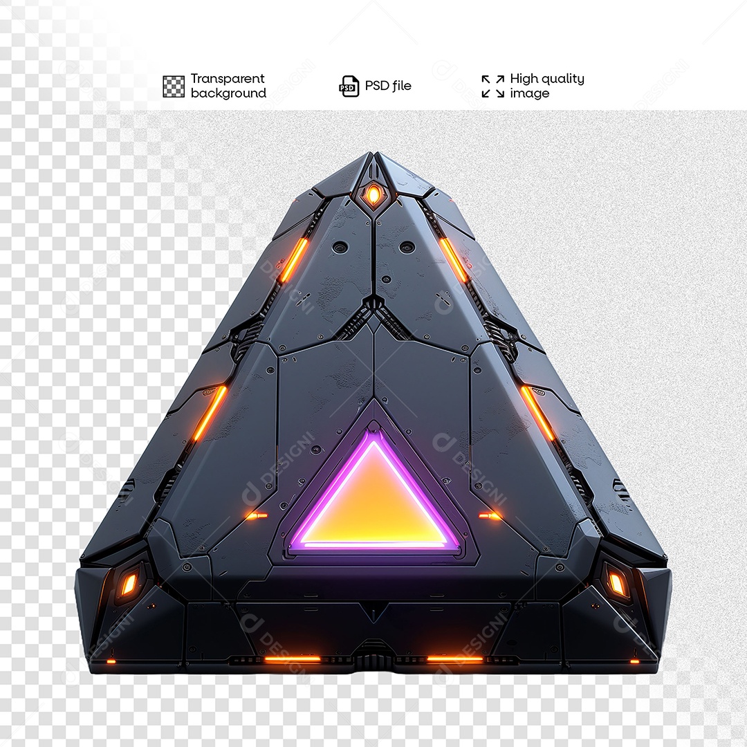 Elemento 3D de Ferro com Luz para Composição PSD