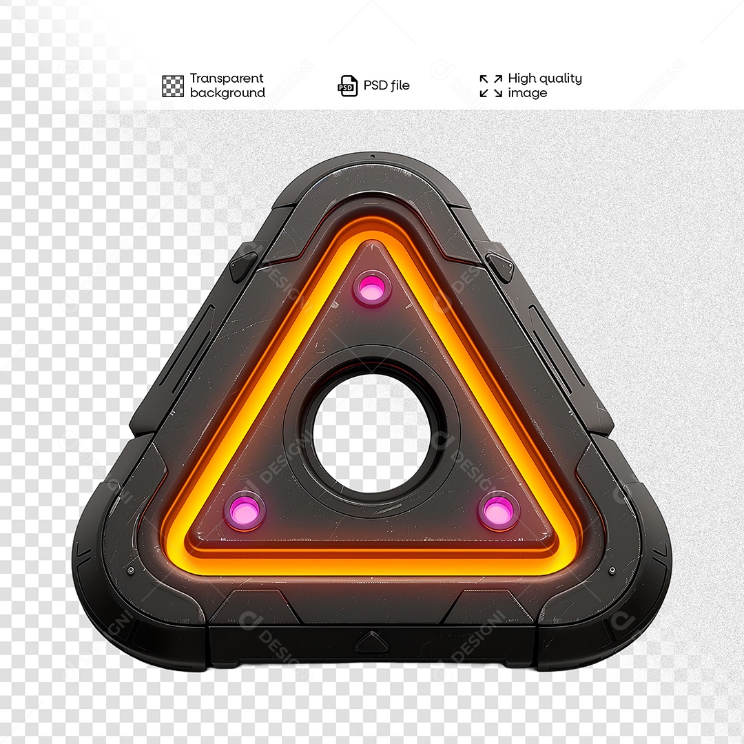 Elemento 3D de Ferro com Luz para Composição PSD