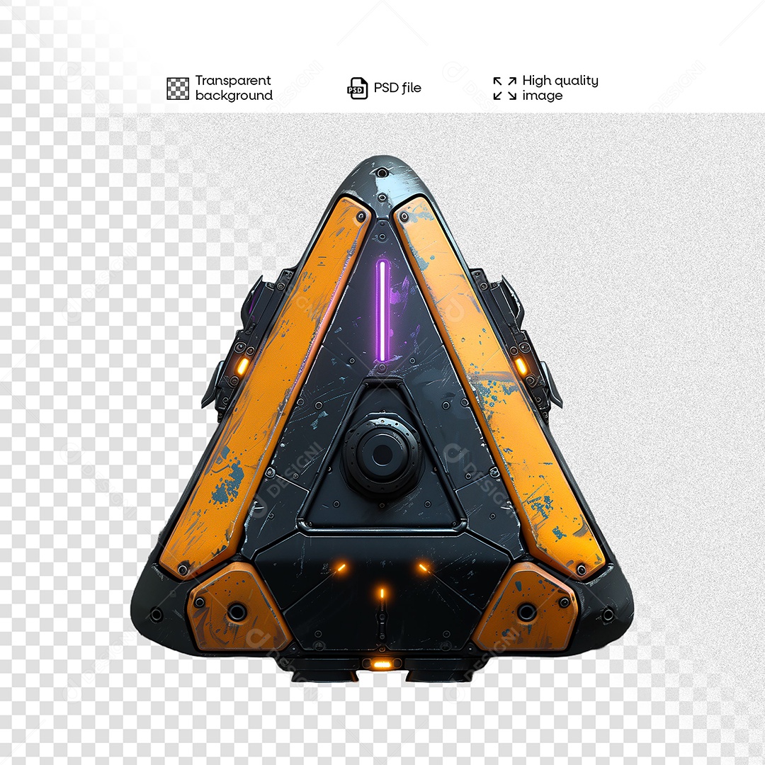 Elemento 3D de Ferro com Luz para Composição PSD