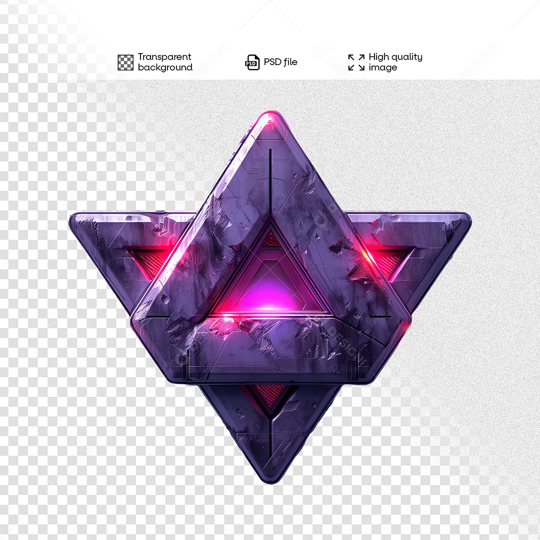 Elemento 3D de Ferro com Luz para Composição PSD