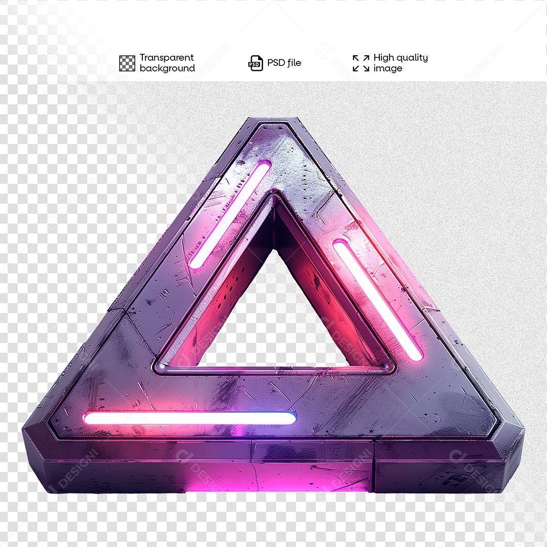 Elemento 3D de Ferro com Luz para Composição PSD