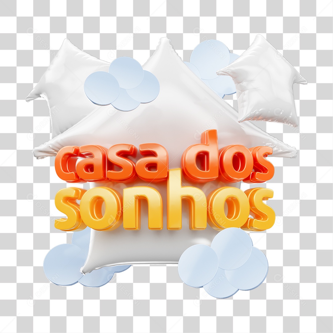 Selo 3D Casa dos Sonhos PNG Transparente