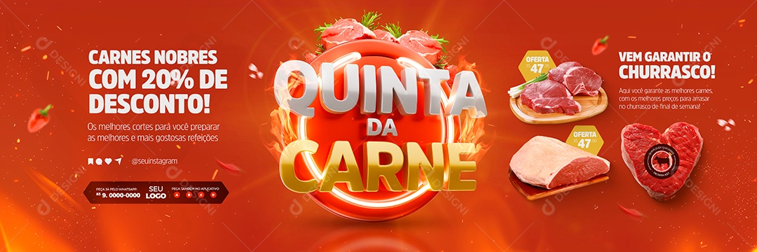 Carrossel Quinta da Carne Social Media PSD Editável