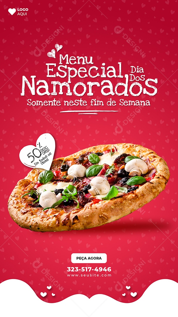 Story Menu Especial Dia dos Namorados Social Media PSD Editável