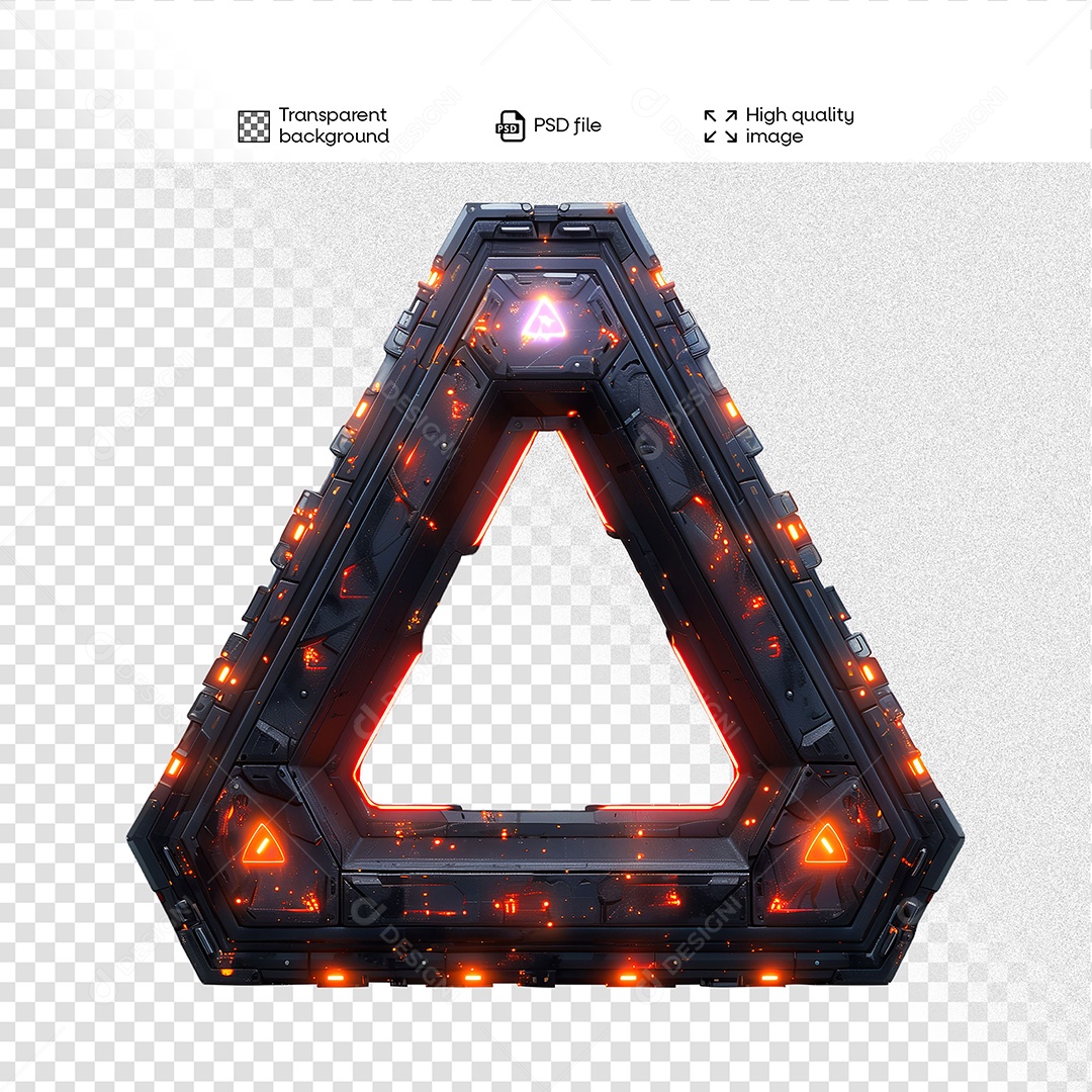 Elemento 3D de Ferro com Luz para Composição PSD