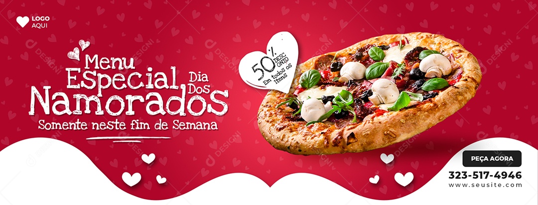 Banner Menu Especial Dia dos Namorados Social Media PSD Editável