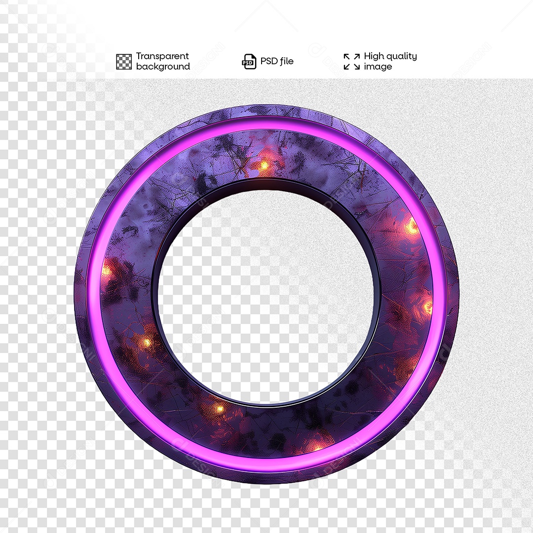 Elemento 3D de Ferro com Luz para Composição PSD