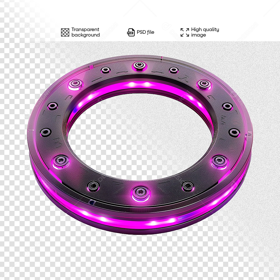 Elemento 3D de Ferro com Luz para Composição PSD
