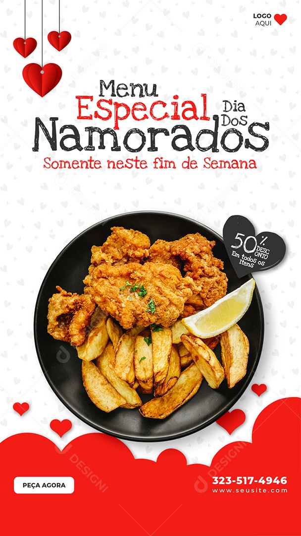 Story Menu Especial Dia dos Namorados Peça Agora Social Media PSD Editável