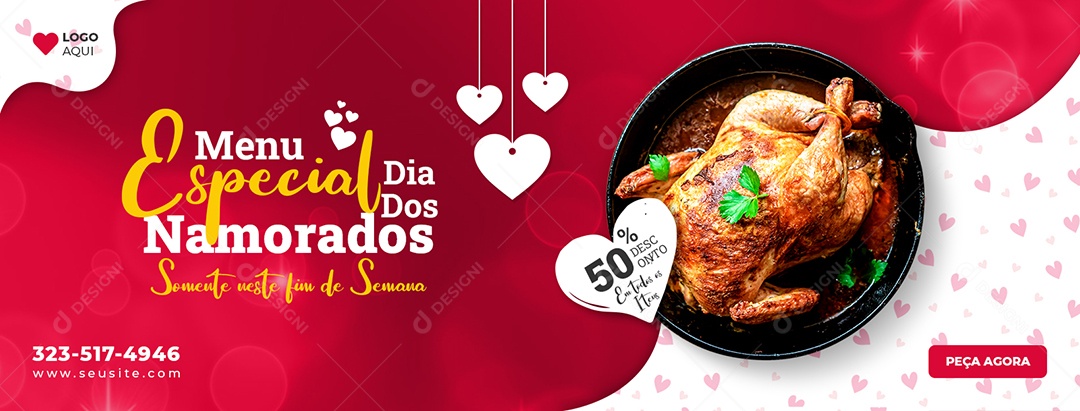 Banner Menu Especial Dia dos Namorados Somente neste Fim de Semana Social Media PSD Editável