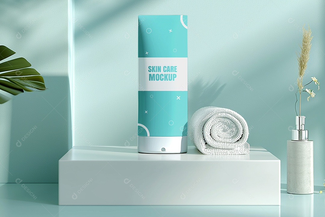 Mockup Frasco de Cosméticos Produtos PSD Editável