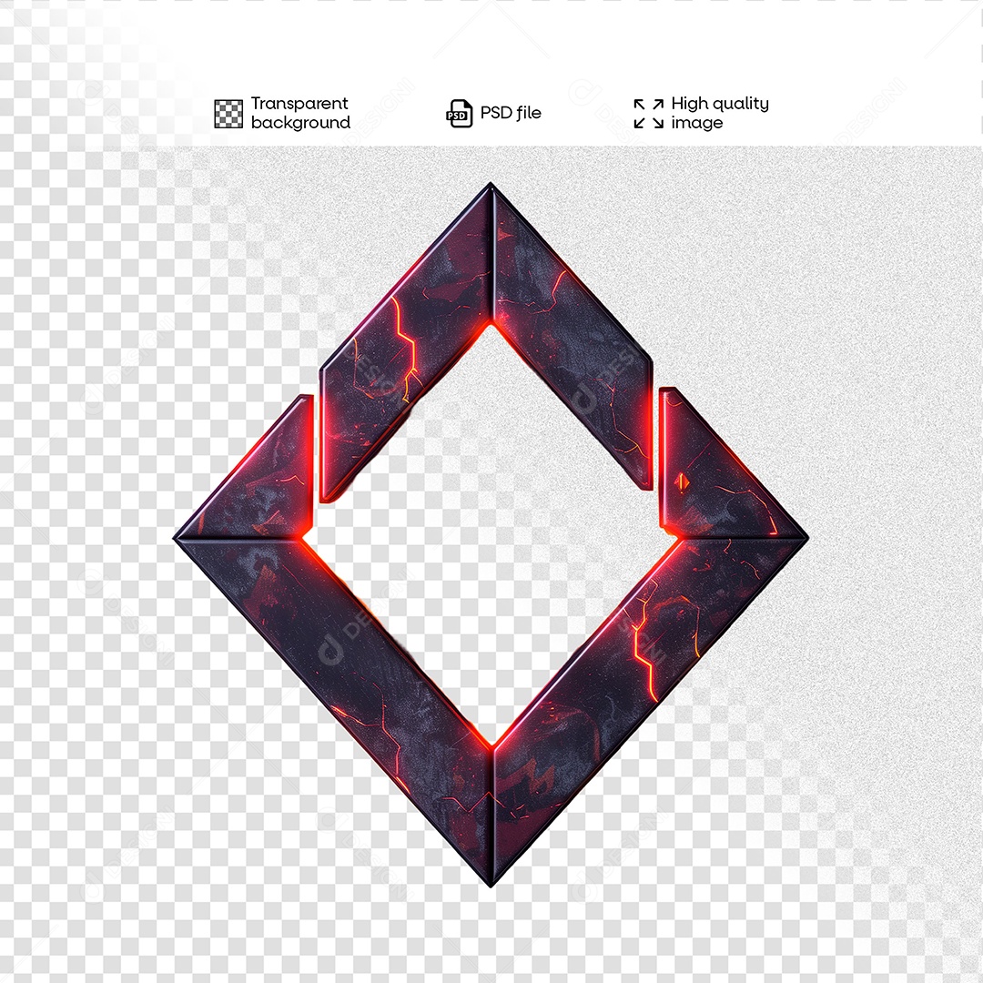 Elemento 3D de Ferro com Luz para Composição PSD