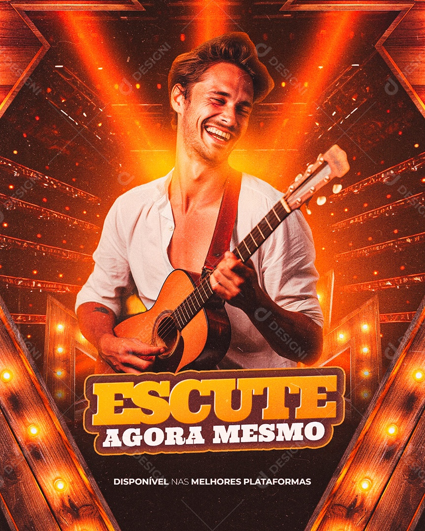 Flyer Escute Agora Mesmo Social Media PSD Editável