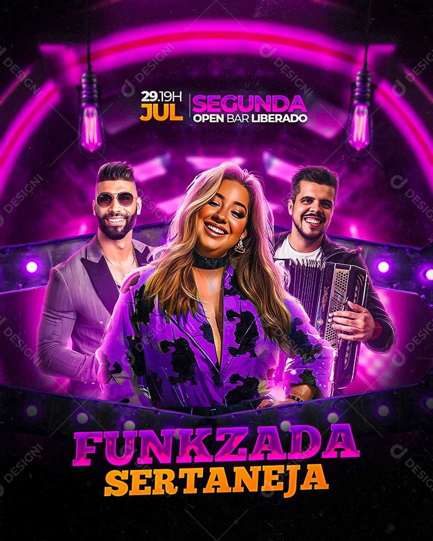 Flyer Funkzada Sertaneja Social Media PSD Editável