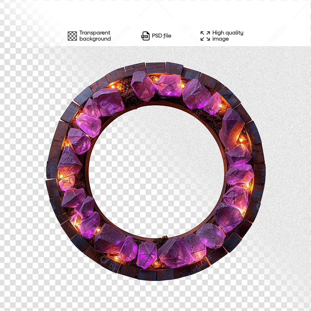 Elemento 3D de Madeira com Luz para Composição PSD