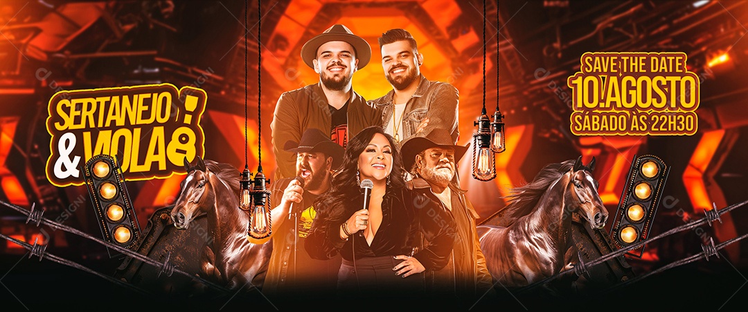 Carrossel Flyer Sertanejo e Violar Social Media PSD Editável