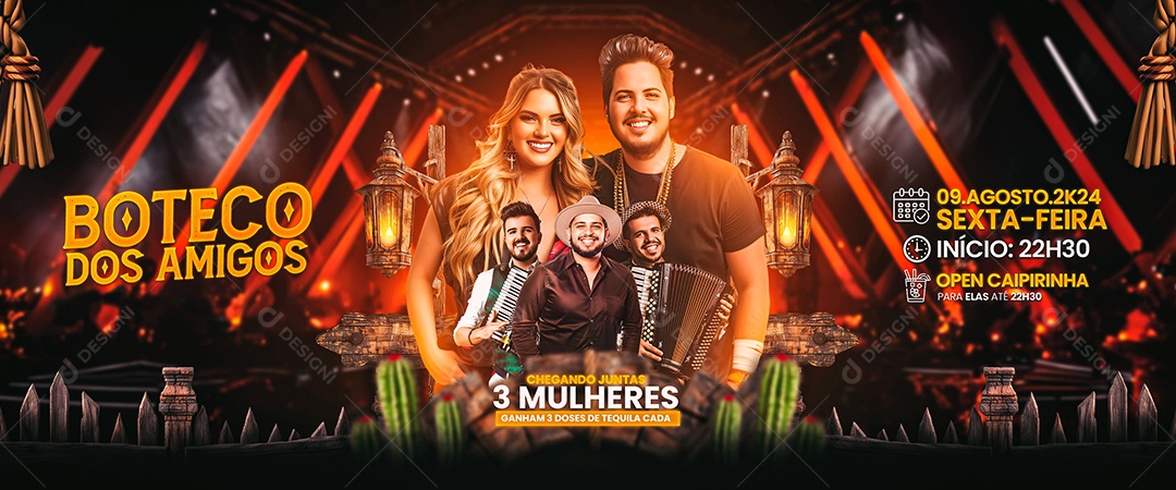 Carrossel Flyer Boteco dos Amigos Social Media PSD Editável