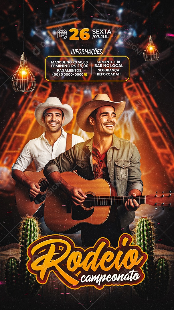 Story Flyer Rodeio Campeonato Social Media PSD Editável