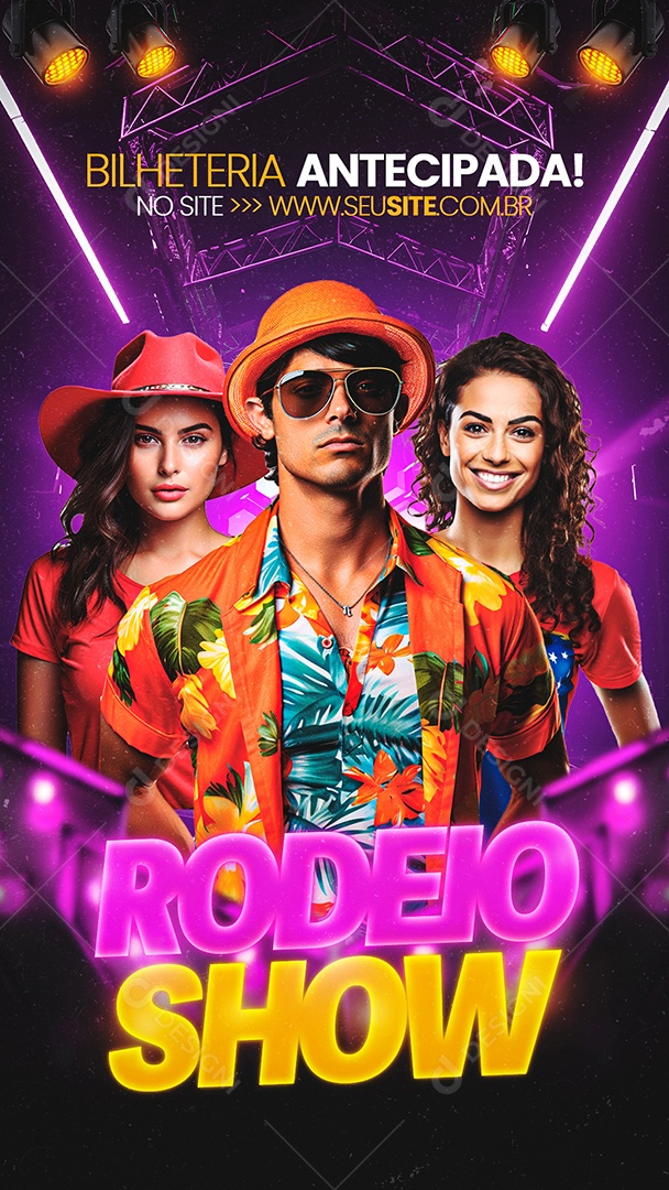 Story Flyer Rodeio Show Social Media PSD Editável