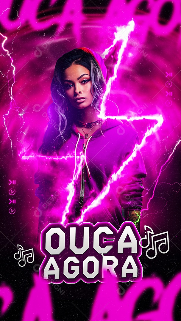 Story Flyer Ouça Agora Social Media PSD Editável