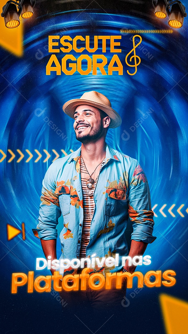 Story Flyer Escute Agora Disponível Social Media PSD Editável