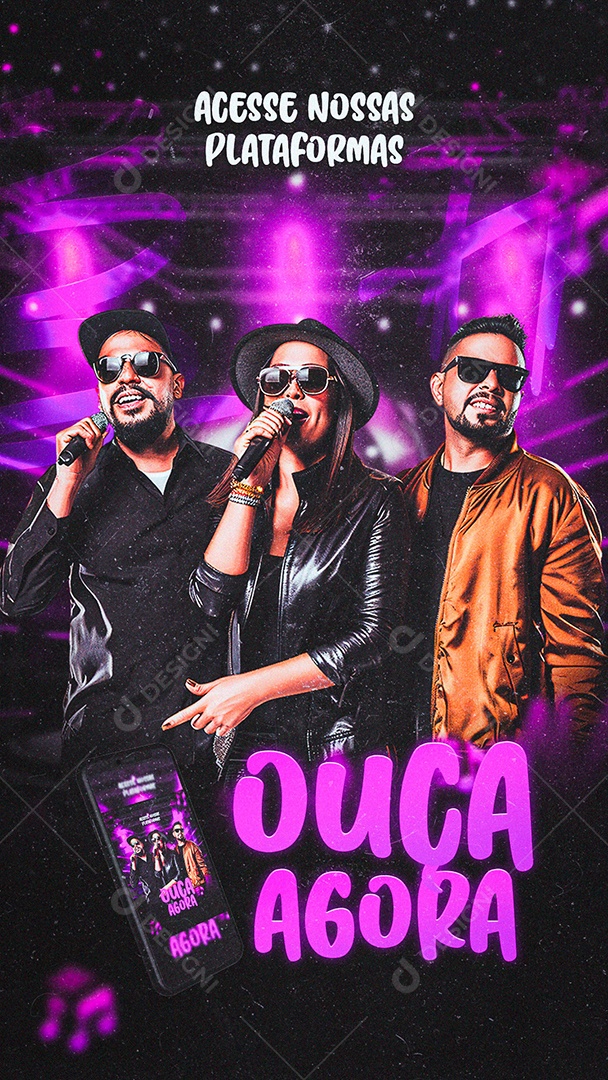 Story Flyer Ouça Agora Social Media PSD Editável