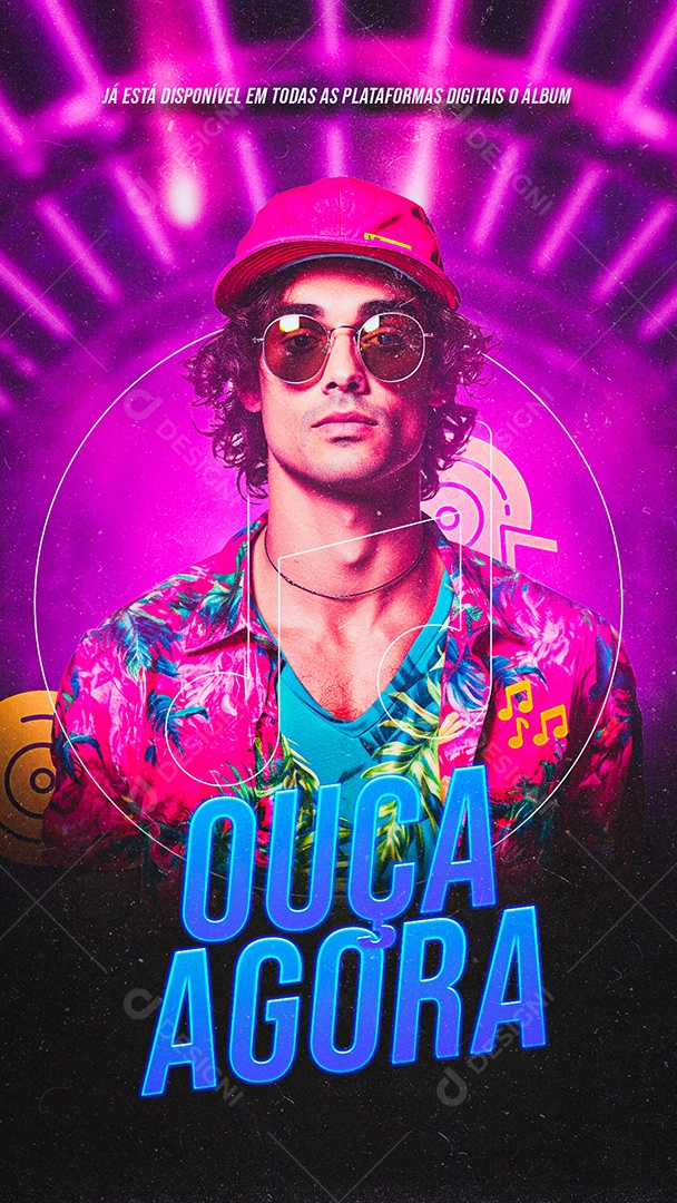 Story Flyer Ouça Agora Social Media PSD Editável