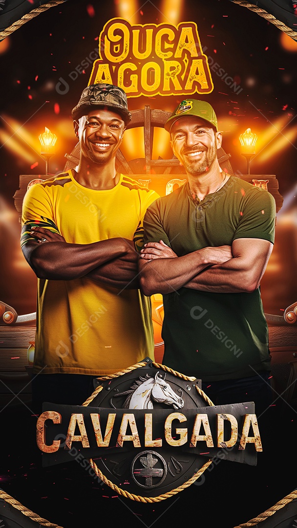 Story Flyer Ouça Agora Cavalgada Social Media PSD Editável