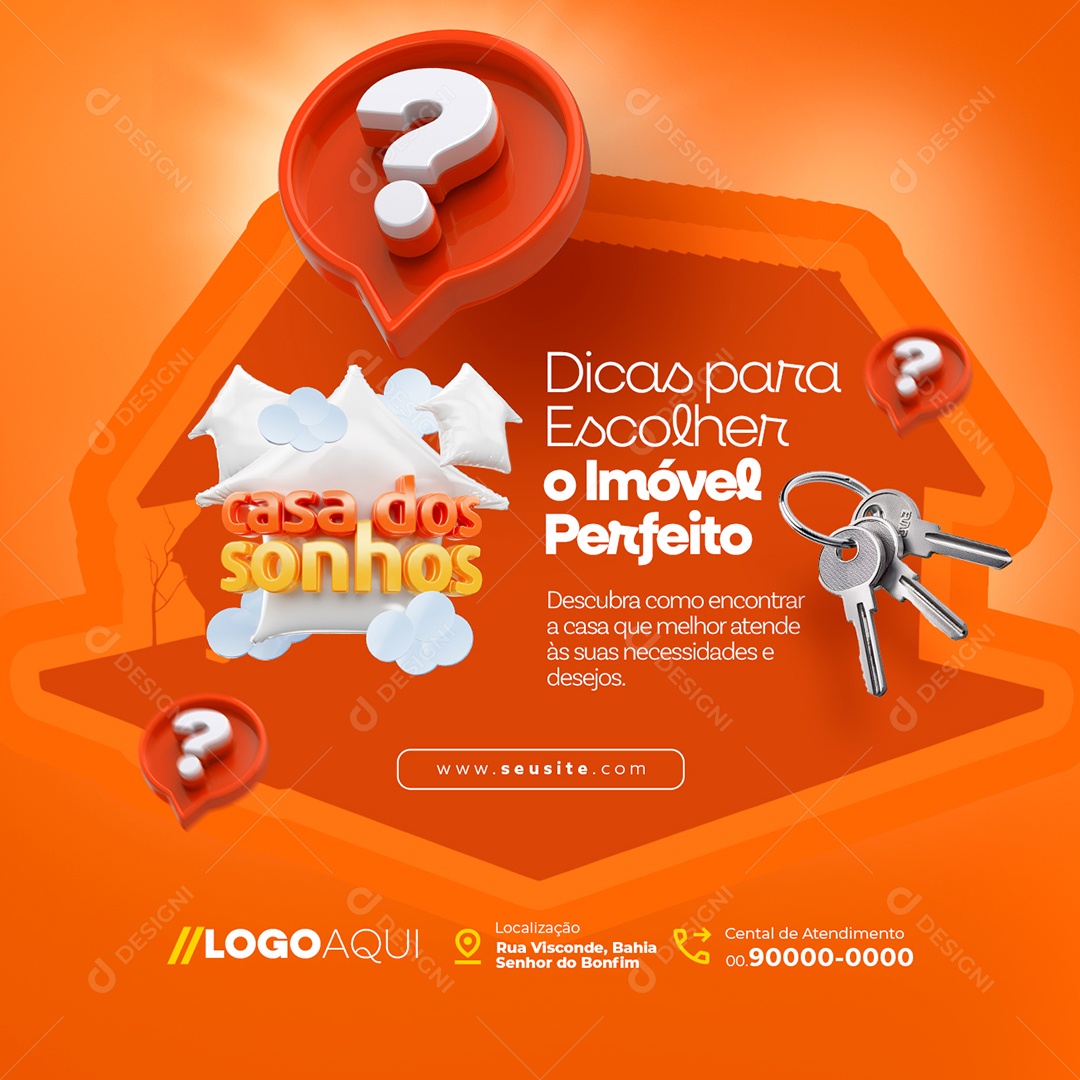 Casa dos Sonhos Imobiliária o Imóvel Perfeito Social Media PSD Editável