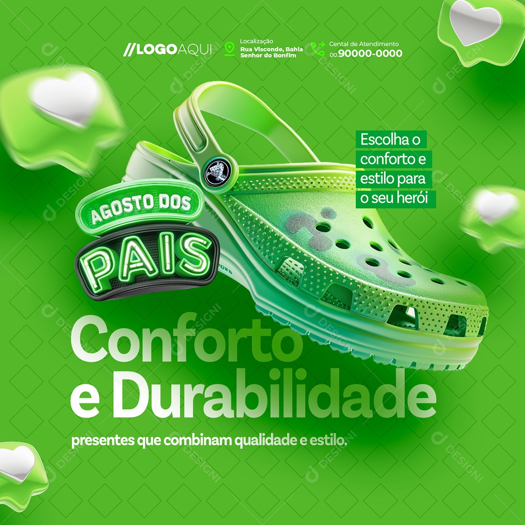 Agosto dos Pais Loja de Calçados Conforto e Durabilidade Social Media PSD Editável
