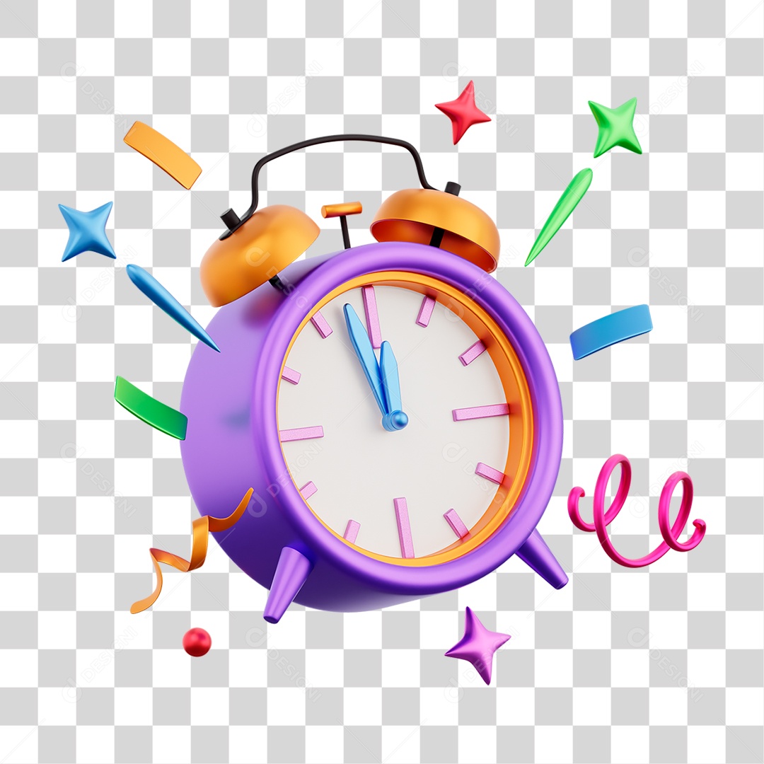 Ícones 3D da Festa de Ano Novo PNG Transparente