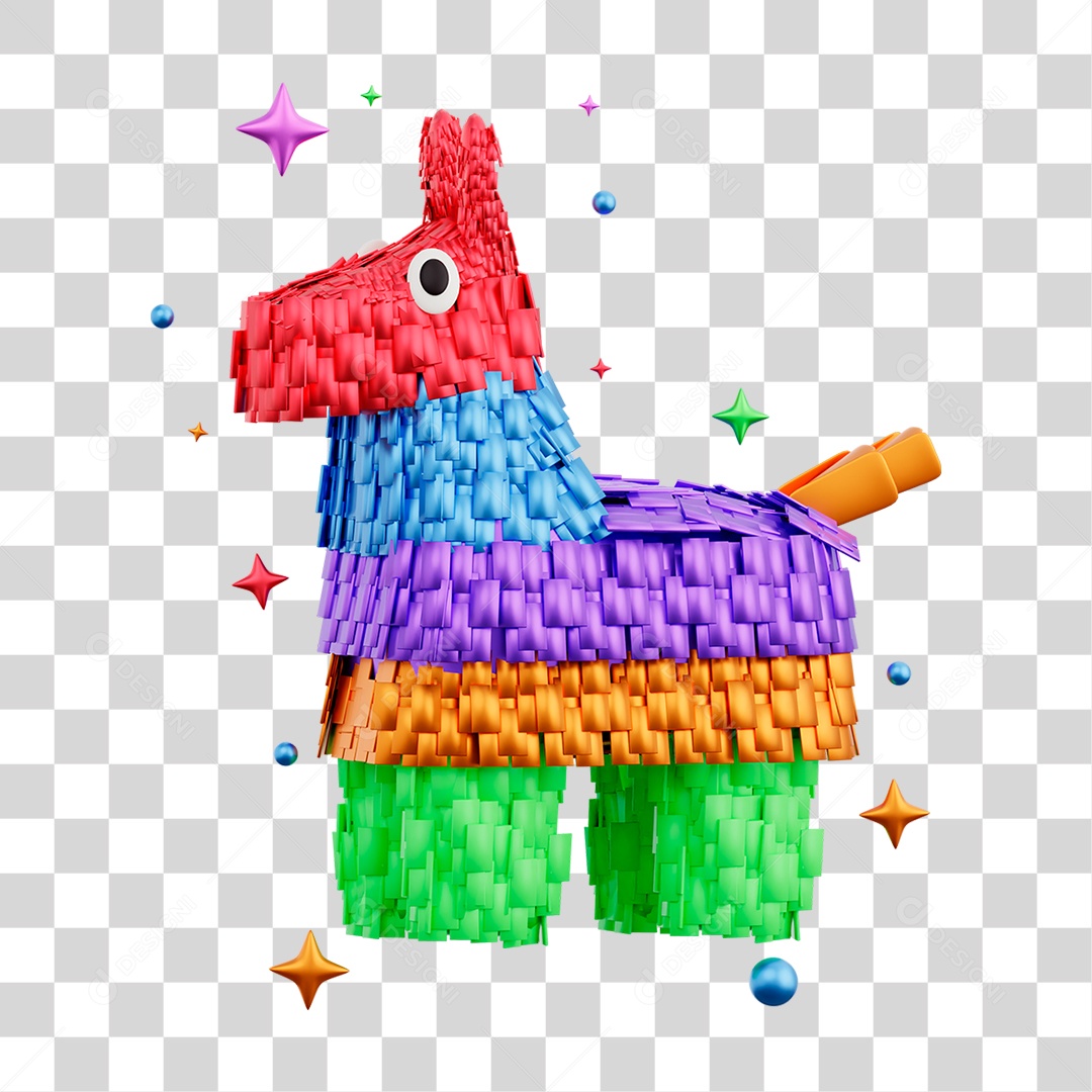 Ícones 3D da Festa de Ano Novo PNG Transparente