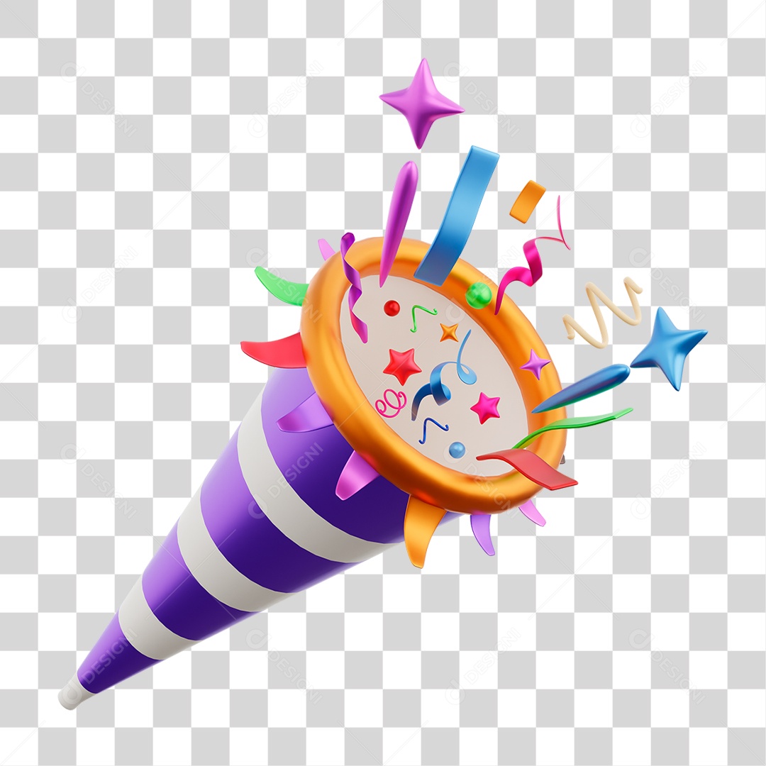 Ícones 3D da Festa de Ano Novo PNG Transparente