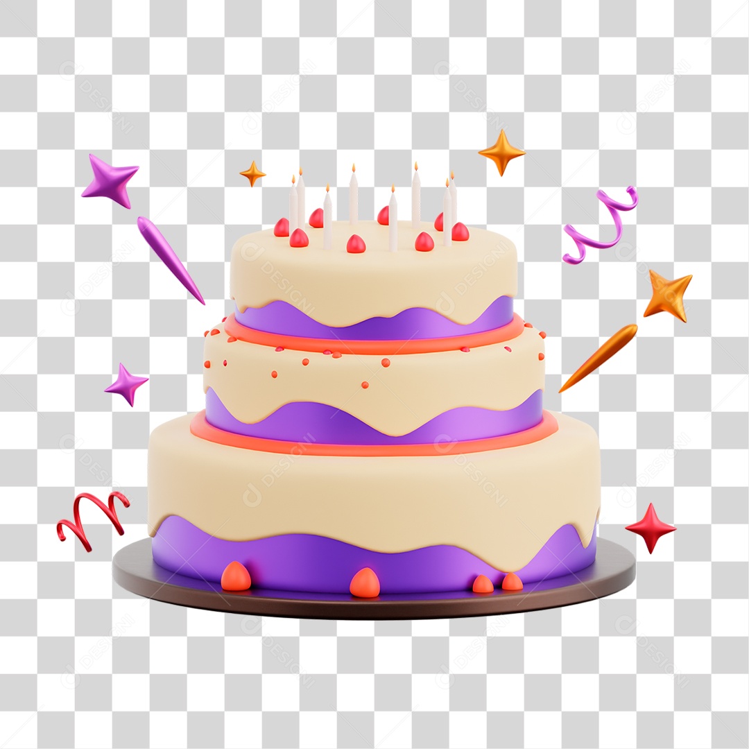 Ícones 3D da Festa de Ano Novo PNG Transparente