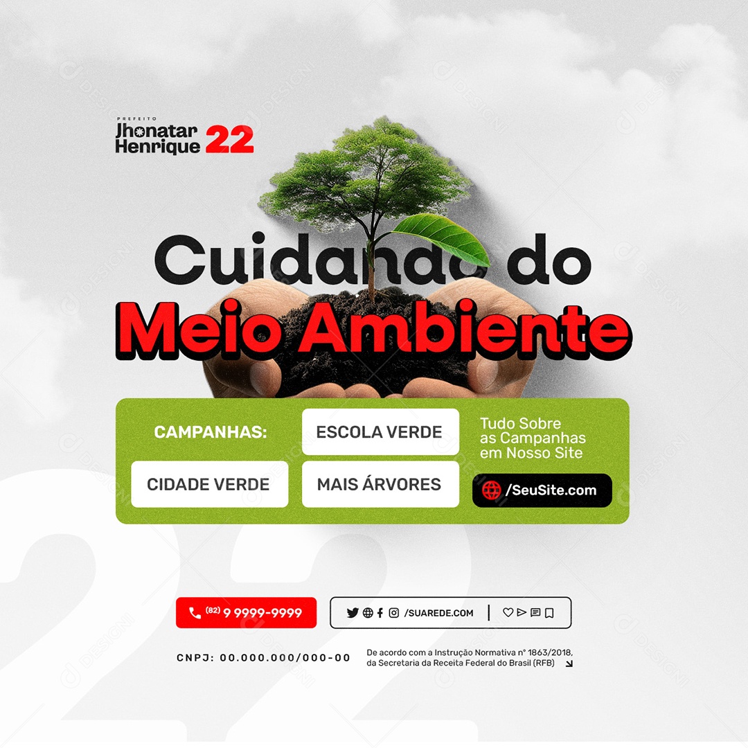 Eleição 2024 Cuidando do Meio Ambiente Social Media PSD Editável