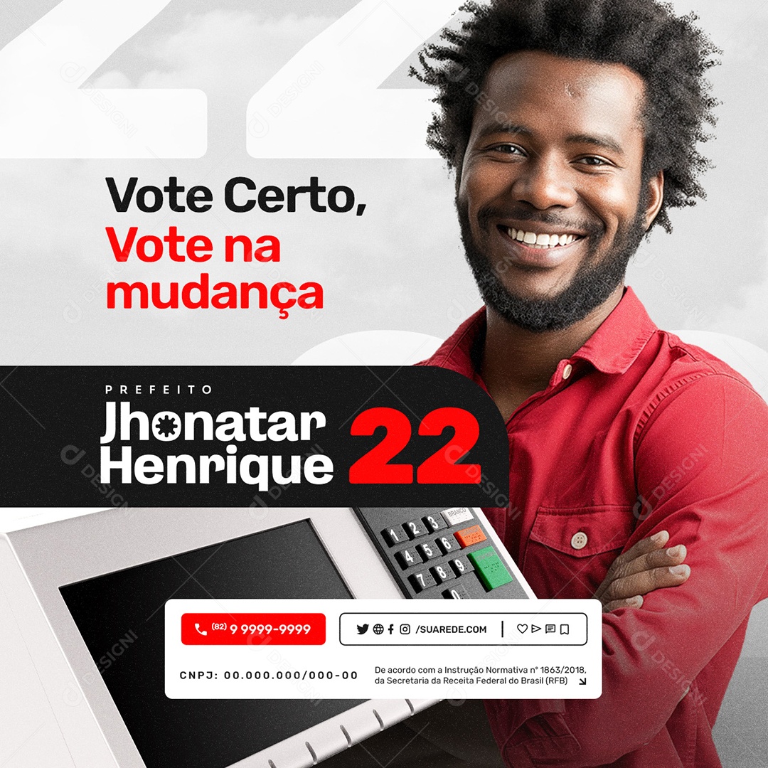 Eleição 2024 Vote Certo Social Media PSD Editável
