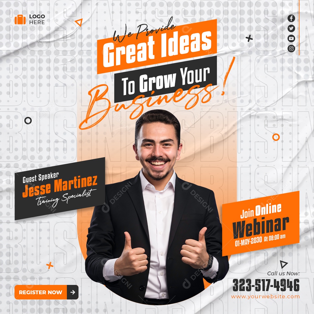 Fornecemos Ótimas Ideias para Expandir seu Negócio Social Media PSD Editável