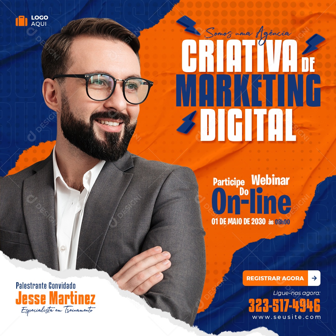 Somos uma Agência Criativa de Marketing Digital Social Media PSD Editável