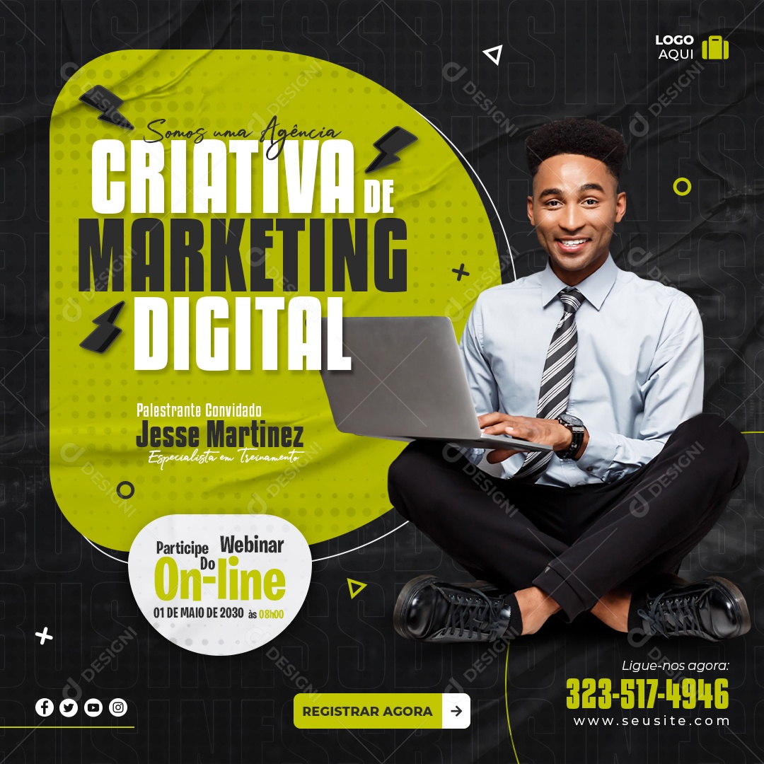 Somos uma Agência Criativa de Marketing Digital Participe Social Media PSD Editável