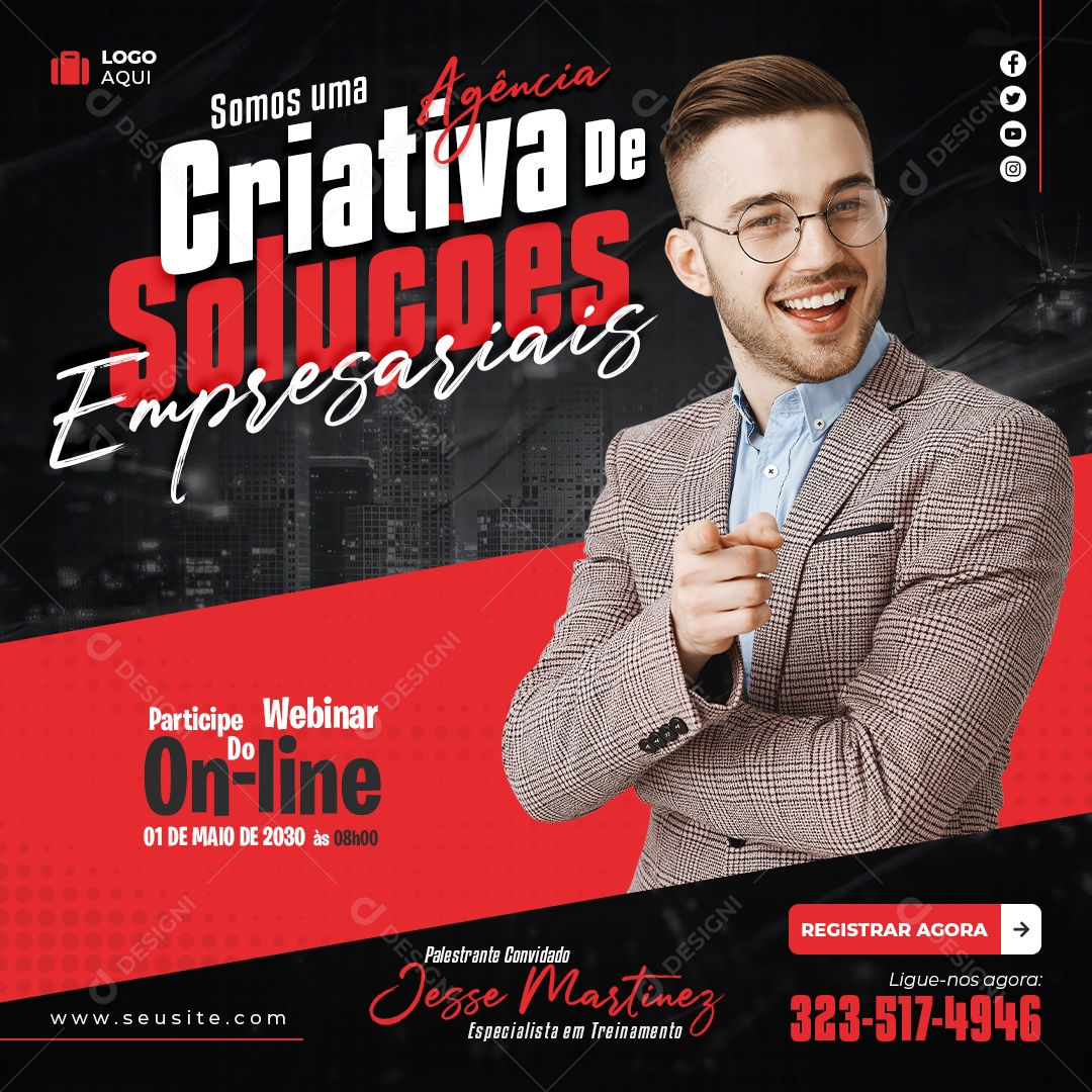 Somos uma Agência de Soluções Empresariais Social Media PSD Editável