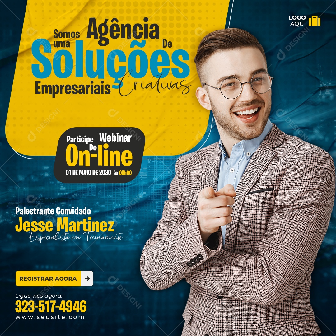 Somos uma Agência de Soluções Empresariais Criativa Social Media PSD Editável